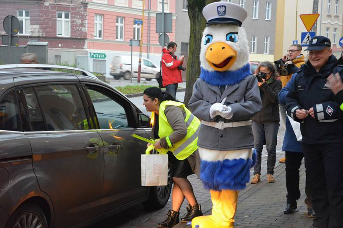 Najprostszy pomysł na policyjne chodzące maskotki. Orzeł Stargard